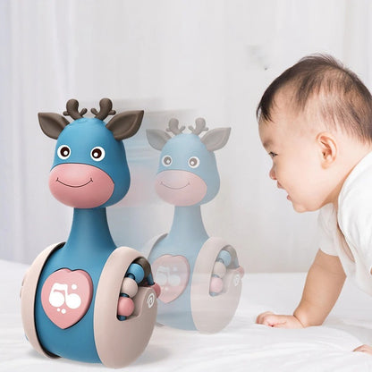 3-in-1 Sliding Deer Baby Rattle & Tumbler Toy