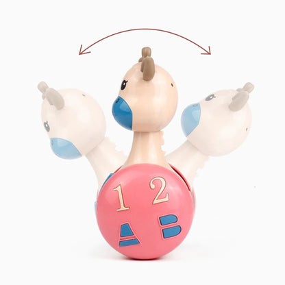 3-in-1 Sliding Deer Baby Rattle & Tumbler Toy