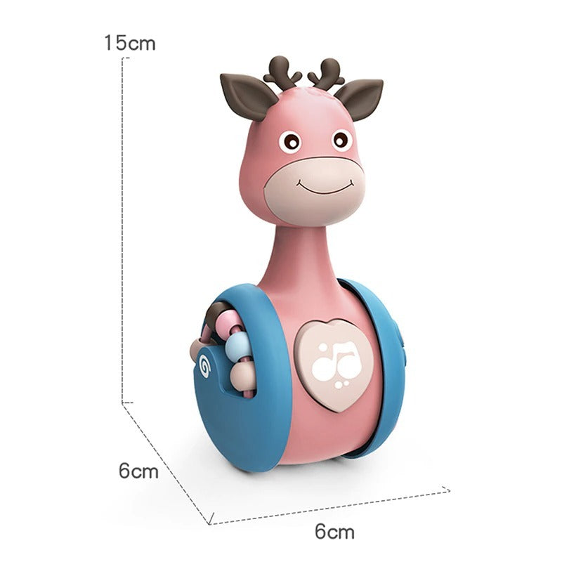 3-in-1 Sliding Deer Baby Rattle & Tumbler Toy