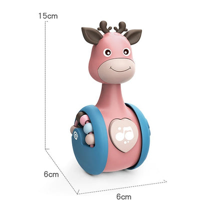 3-in-1 Sliding Deer Baby Rattle & Tumbler Toy