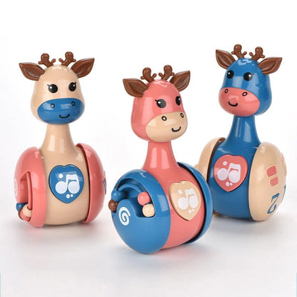 3-in-1 Sliding Deer Baby Rattle & Tumbler Toy