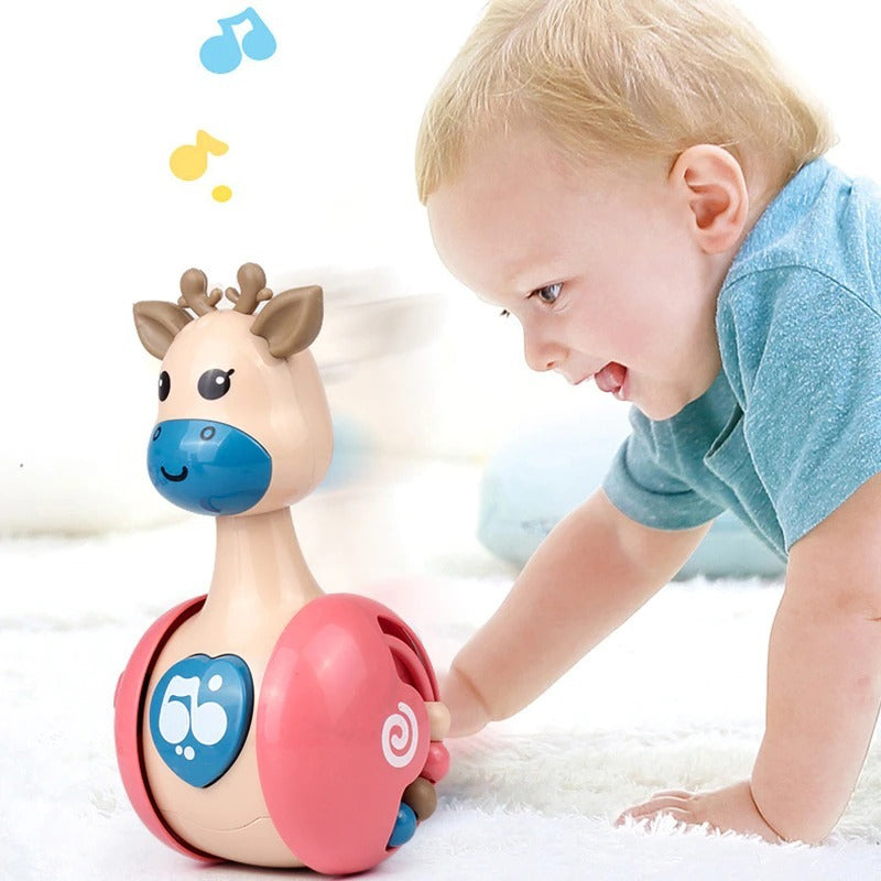 3-in-1 Sliding Deer Baby Rattle & Tumbler Toy